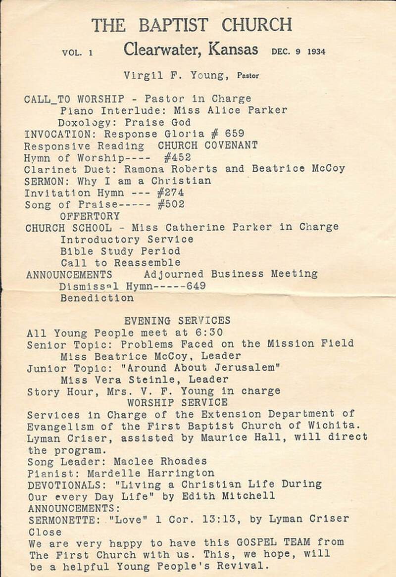 1934 - The Baptist Church, Clearwater KS