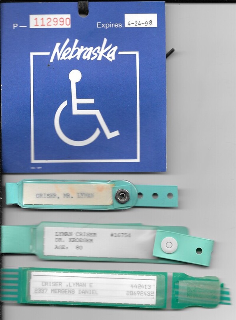 Handicap Placard and Medical Bracelets