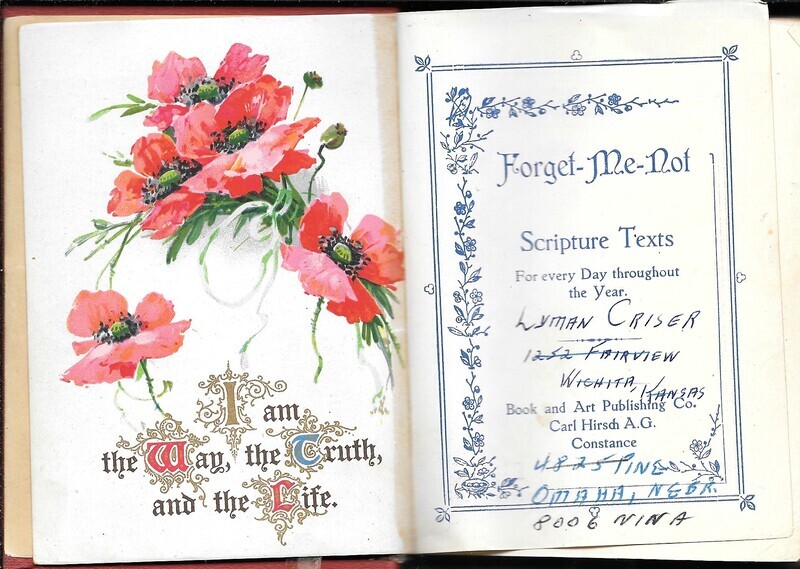 Lyman's Little Forget-Me-Not Book - Inside Cover