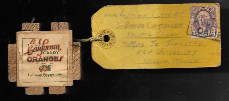 Orange Crate Candy - Gift from Lyman to Miss Jo Johnston