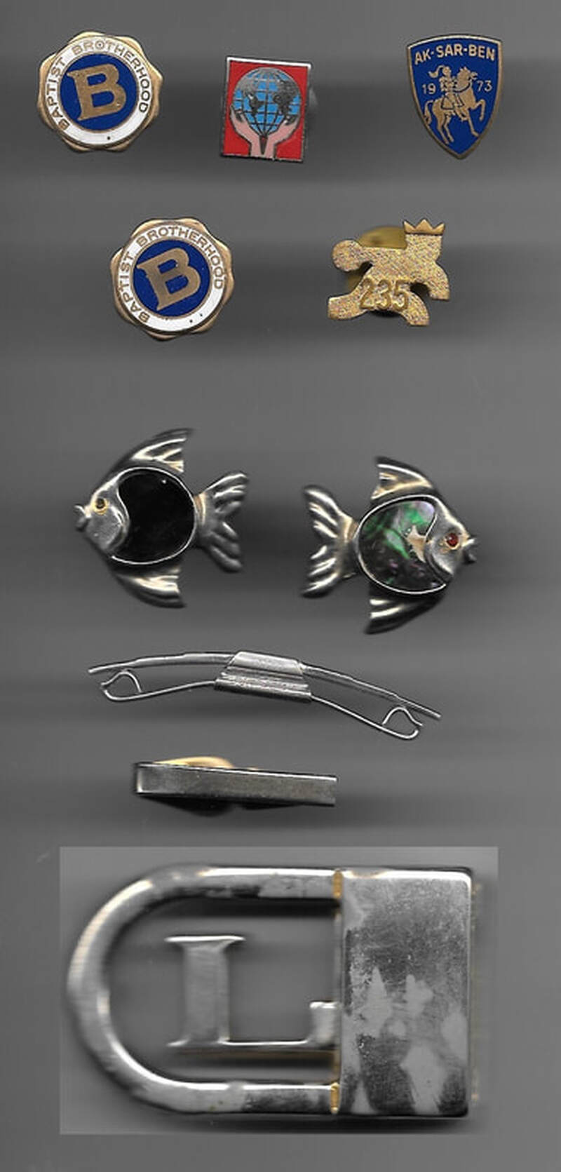 Cuff Links, Tie Clips, Belt Buckle