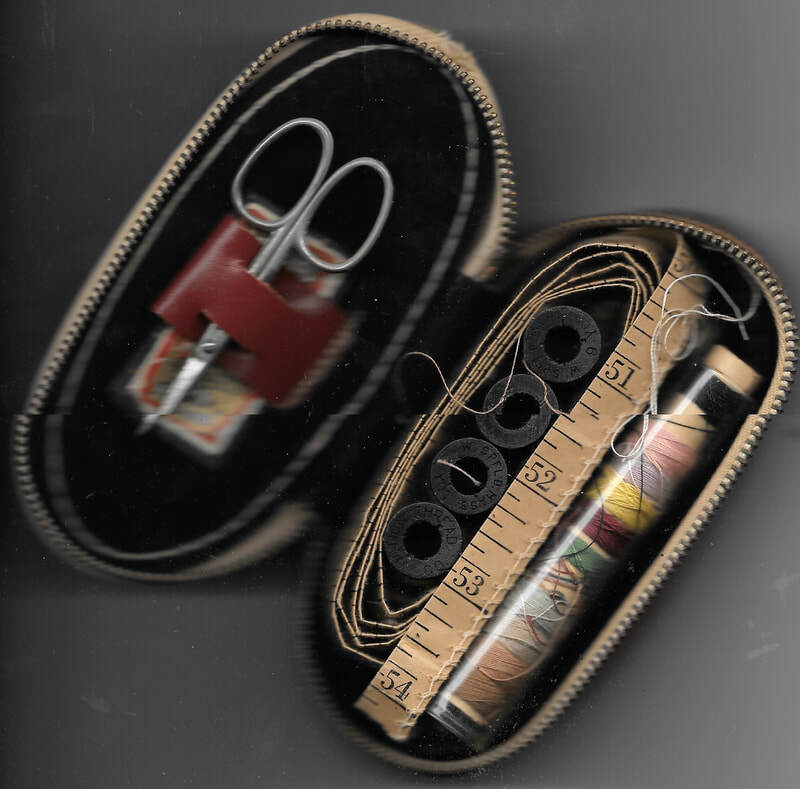 Small Red Zippered Mending Kit