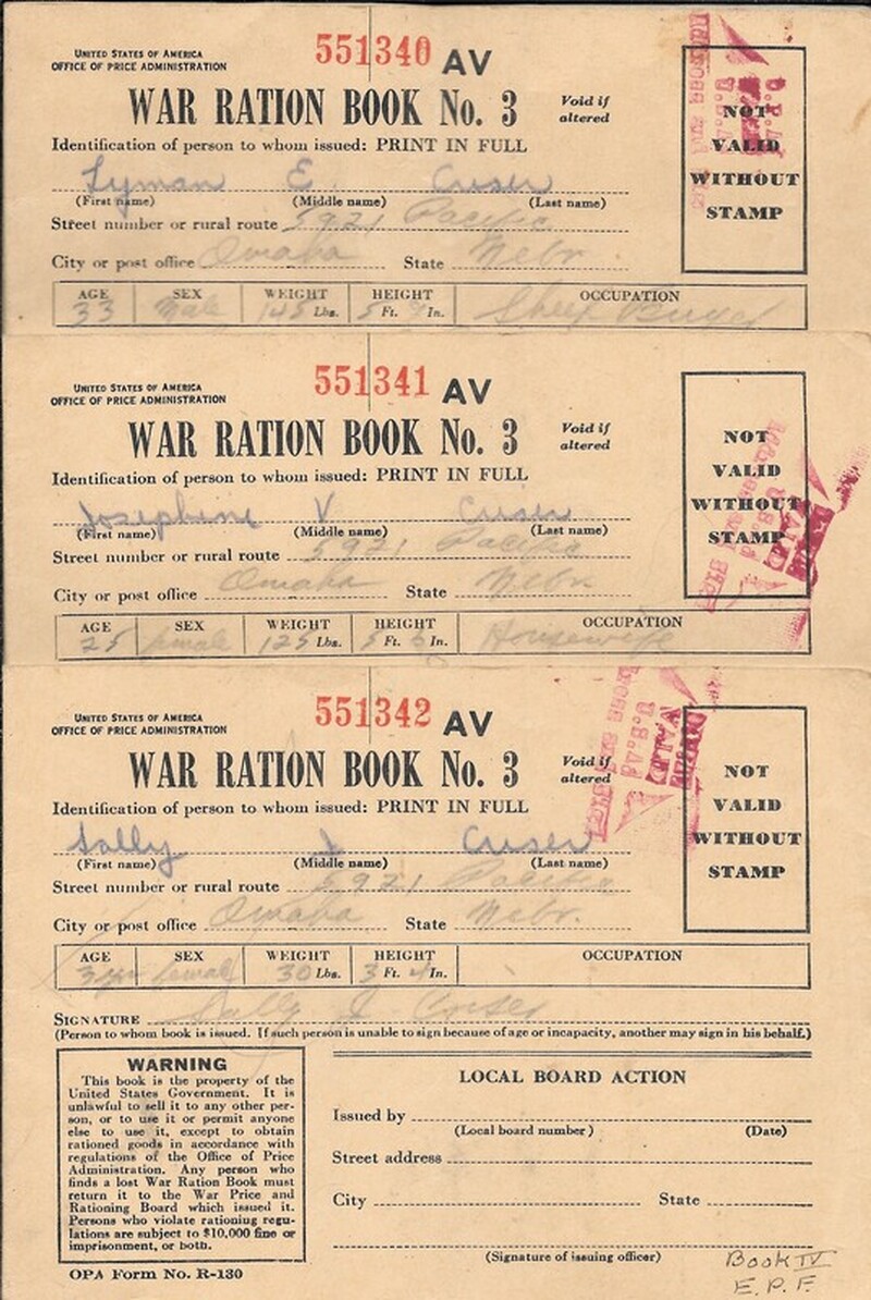 War Ration Books - No. 3