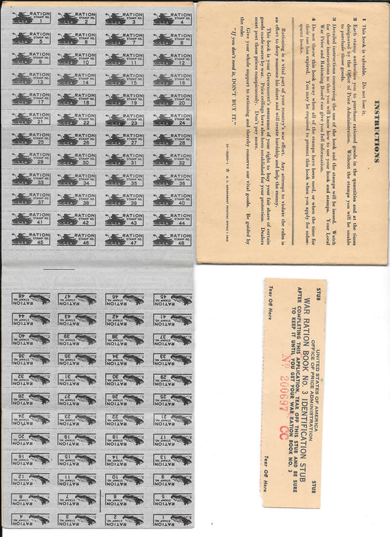 War Ration Stamps, Back, Receipt - No. 3