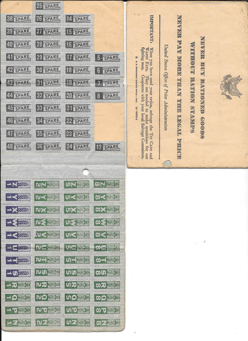 War Ration Stamps, Back - Four