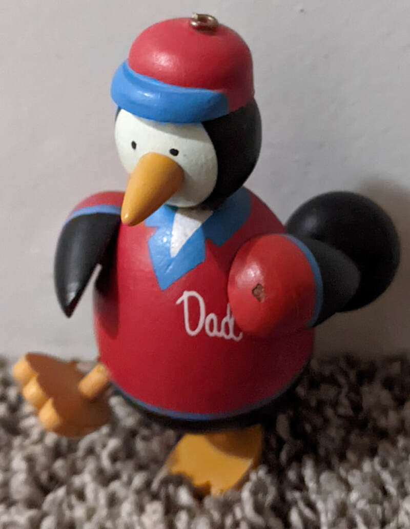 Wooden Dad Bowler Penguin